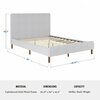 Martha Stewart Britta Full Upholstered Platform Bed w/Rounded Headboard, Piped Detailing/Cushioned Siderails, Gray TW-3WDB01B-F-GY-MS